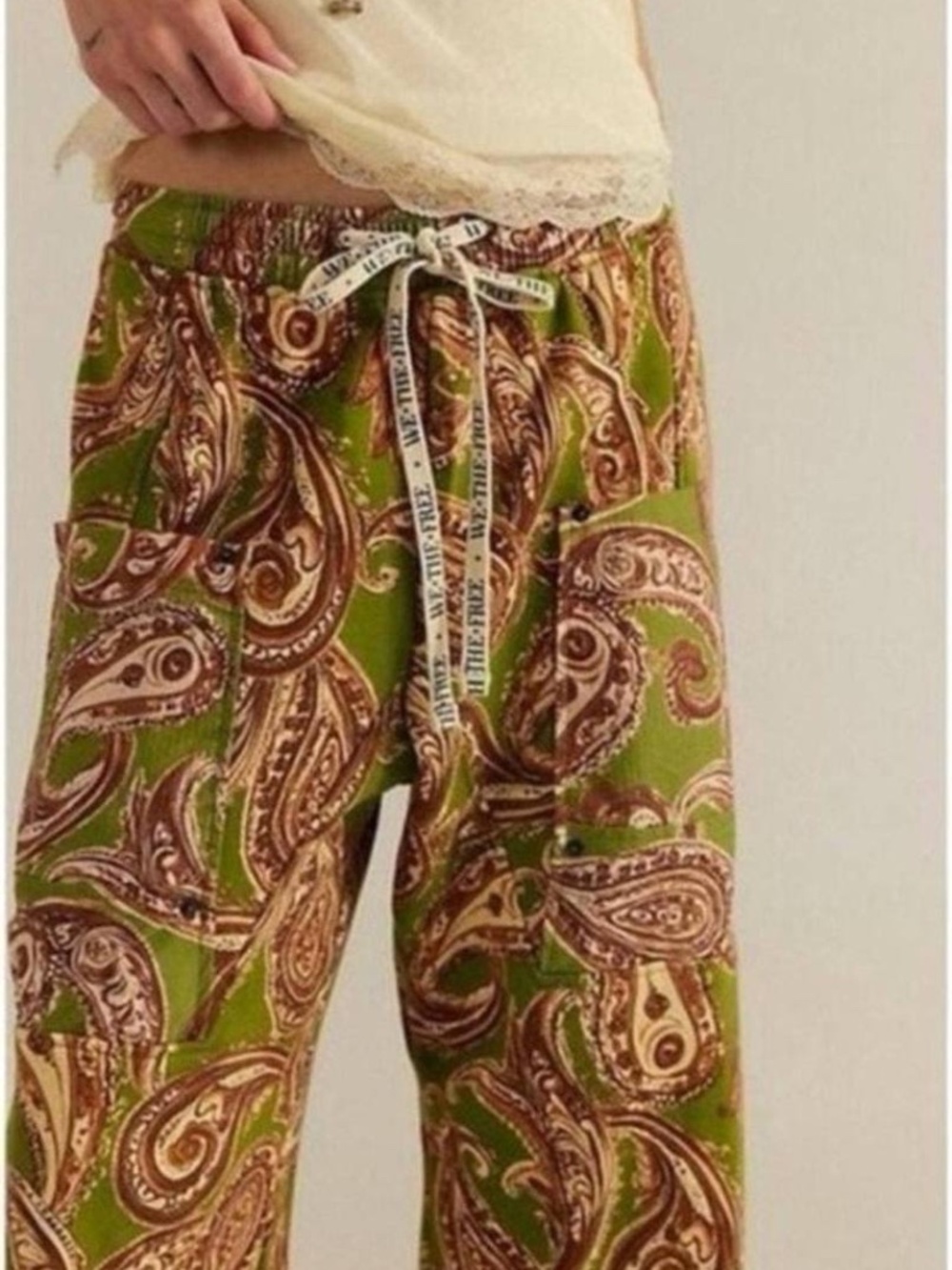 Free People / We the Free Jet Set Green Paisley